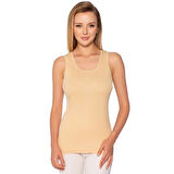 6 Adet Gümüş Kadın Renkli Ribana Düz Biye Geniş Askılı Atlet 4024