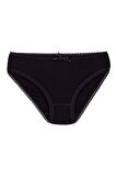 12 Adet Yıldız Bayan Bambu Dantelli Bikini Külot Siyah 3881
