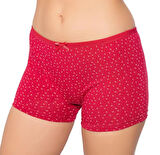 12 Adet Gümüş Kadın Desenli Likralı Empirme Şort Boxer 3098