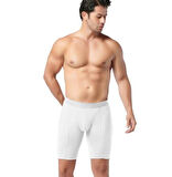 3 Adet Gümüş Erkek Likralı Uzun Boxer 4074