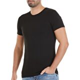 6 Adet Yıldız Erkek Bambu Kısa Kollu T-Shirt Fanila Siyah 476