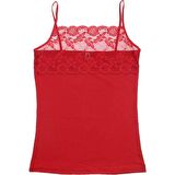 Gümüş Kadın Önü Geniş Dantelli İp Askılı Atlet 4064