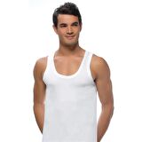 6 lı Paket Sedef Yıldızı Erkek Penye Atlet Beyaz Yüzde Yüz Pamuk