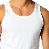 6 lı Paket Sedef Yıldızı Erkek Penye Atlet Beyaz Yüzde Yüz Pamuk