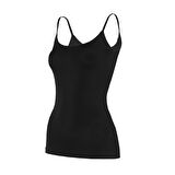 6 Adet Yıldız Kadın Bambu İp Askılı Atlet Siyah 2361