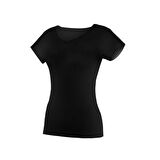 6 Adet Yıldız Kadın Likralı V Yaka Kısa Kollu T-Shirt Fanila 2371