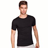 6 lı Paket Berrak Sıfır Yaka Kısakol Erkek Atlet Fanila Siyah 1005