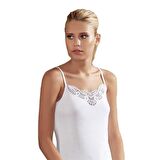 6 lı Paket Şahinler Kadın İp Askılı Güpürlü Atlet Beyaz B006