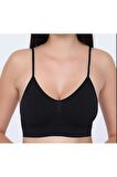 Sistina Kadın Siyah İp Askılı Büstiyer Sütyen Korse 720