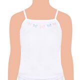 6 lı Paket Tutku Kız Çocuk İp Askılı Atlet Beyaz % 100 Pamuk