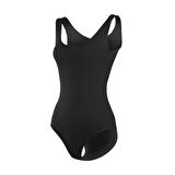 6 Adet Yıldız Kadın Likralı Geniş Askılı Çıtçıtlı Body Siyah 2057