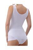 Sistina Kadın Beyaz Dikişsiz Atlet Korse 776