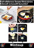 Özel Model Uzun Ömürlü Yanmaz Metal Yumurta Omlet Krep Pişirme Seti 3'lü (Yıldız/Daire/Kalp)