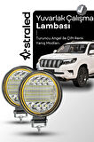 2 Adet 72W 12-24 Volt Yuvarlak Angel Spot Far Oto Çalışma Lambası ATV Kamyon Tır Traktör Offroad