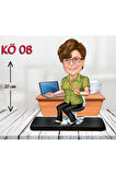 Kişiye Özel Ahşap Biblo - Kadın Öğretmen Karikatür Biblo - Öğretmen Biblo 8