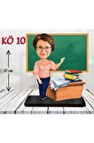 Kişiye Özel Ahşap Biblo - Kadın Öğretmen Karikatür Biblo - Öğretmen Biblo 10