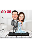 Kişiye Özel Ahşap Biblo - Gelin ve Damat Biblo 8 ( 3D Biblo )