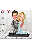 Kişiye Özel Ahşap Biblo - Gelin Damat Biblo ( 3D Biblo )