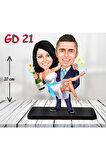 Kişiye Özel Ahşap Biblo - Gelin Damat Biblo 2 ( 3D Biblo )