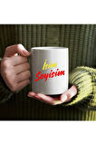 Kişiye Özel Sarı Kırmızı İsim Yazılı Bardak - İsimli Bardak