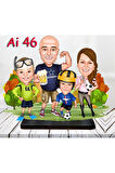 Kişiye Özel Ahşap Biblo - Aile Karikatür Biblo - 4 Kişilik Aile Biblo 17