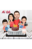 Kişiye Özel Ahşap Biblo - Aile Karikatür Biblo - 4 Kişilik Aile Biblo 27