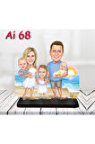 Kişiye Özel Ahşap Biblo - Aile Karikatür Biblo - 4 Kişilik Aile Biblo 28