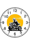 Motorcu Model Duvar Saati - Motorcu Saati