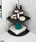 Dekoratif 2 Katlı Raf | Çok Amaçlı Organizer Paslanmaz Çelik & Ahşap Stand – Salon, Mutfak, Banyo, Çalışma Alanı İçin