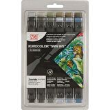 Zig Kurecolor Twin WS Marker Gray Color 12li Set