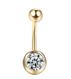 Begonia Accessories, 316L Cerrahi Çelik, Zirkon Taşlı Toplu Göbek Piercing Gold