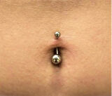 Begonia Accessories, 316L Cerrahi Çelik, Zirkon Taşlı Toplu Göbek Piercing Gold