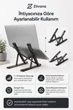 Novexa Katlanır Laptop Standı Metal Notebook Yükseltici Soğutma Tabanı 7-10 Kademe