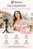 PuffMic Pembe Tüylü Kablosuz Tekli Yaka Mikrofonu Type-C& Lighting Uyumlu Canlı Yayın Mikrofonu
