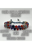 Sertifikalı Panikatak Anksiyete Doğal Taş Bileklik Sodalit Ametist Kuvars Akik Jasper Hematit
