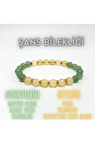 SERTİFİKALI Şans Bilekliği Doğal Taş  6mm Misinalı Aventurin Sitrin