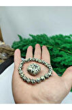DALMAÇAYALI (BENEKLİ ,BILDIRCIN) JASPER TAŞI 8MM DOĞAL TAŞ BİLEKLİK TAŞ