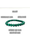 Sertifikalı Malakit 8mm Elastik Misinalı Doğal Taş Bileklik