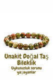 Unakit Doğal Taş Bileklik 8 Mm ( Uykusuzluk Sorunu Yaşayanlar ) Aa Kalite