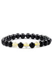 Obsidian - Dönüşümlü Sitrin Doğal Taş Bileklik 8 mm