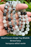 Rutil Kuvars Gerçek Doğal Taş Bileklik ( Yorgunluk Ve Bitkinliği Azaltır ) 8 Mm Aa Kalite