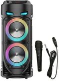BLUETOOTH HOPARLÖR SD KART USB GİRİŞLİ MİKROFONLU LED IŞIKLI ŞARJLI KABLOSUZ SPEAKER