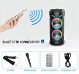 BLUETOOTH HOPARLÖR SD KART USB GİRİŞLİ MİKROFONLU LED IŞIKLI ŞARJLI KABLOSUZ SPEAKER