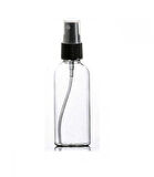 50ml PE şeffaf şişe siyah sprey başlık, 12 adet, dezenfektan şişesi, plastik şişe, medikal şişe, boş şişe, parmak sprey başlık, spreyli şişe