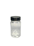 150ml şeffaf  tablet şişesi siyah kapak, 12 adet, tablet şişesi, ecza şişesi, kozmetik şişe