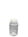 150ml şeffaf  tablet şişesi beyaz kapak, 12 adet, tablet şişesi, ecza şişesi, kozmetik şişe