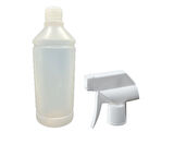 500ml kuşaklı naturel renk plastik şişe triger başlıklı, 12 adet,  sprey şişesi, triger başlıklı şişe, kozmetik şişe, sanayi tipi şişe, plastik şişe