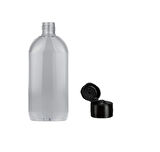 500ml şefaf plastik fliptop kapak şişe, 24 adet, açmalı kapak şişe, dezenfektan şişesi,sabun şişesi, kozmetik şişe