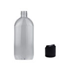 500ml pet şeffaf şişe disctop kapak, 12 adet, dezenfektan şişesi, kozmetik şişe, şampuan şişesi, plastik şişe, aroma şişesi