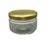 300ml şeffaf cam konserve kavanozu gold kapaklı magnolia, 24 adet, magnolia kavanozu, tatlı kavanozu,cam kavanoz, konserve kavanozu, reçel kavanozu, bal kavanozu, saklama kavanozu